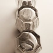 3 crystal and metal salt shakers