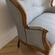 Three-seater canapé in grey mottled fabric, Louis Philippe style.