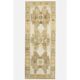 1970s Turkish Hand-Knotted Wool Cotton White Runner Rug 120X314