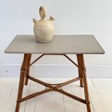 Rattan and wood table