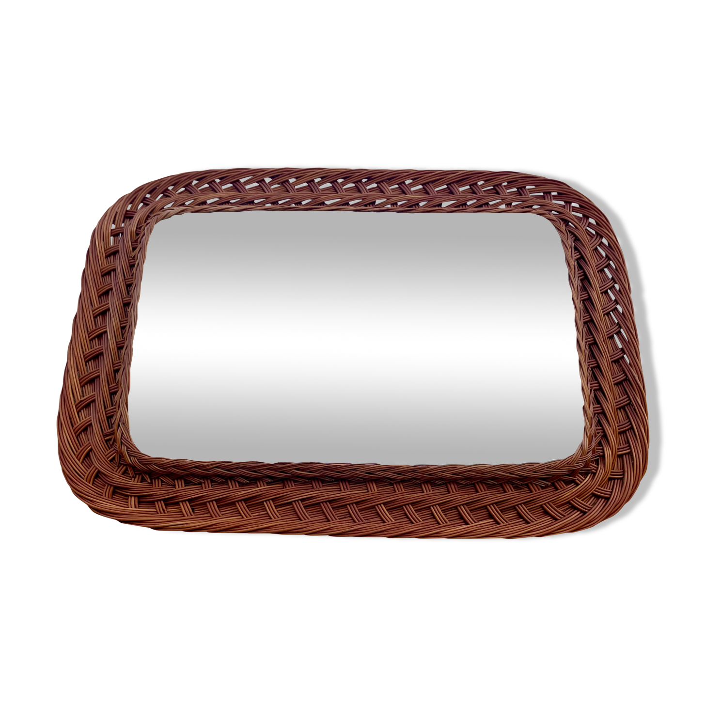 Vintage rattan mirror