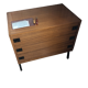 Chest of drawers with 3 drawers in teak by René Jean Caillette
