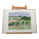 Framed watercolor depicting an agricultural landscape