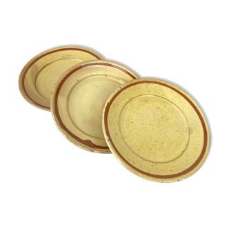 Set of 3 hand-turned stoneware plates