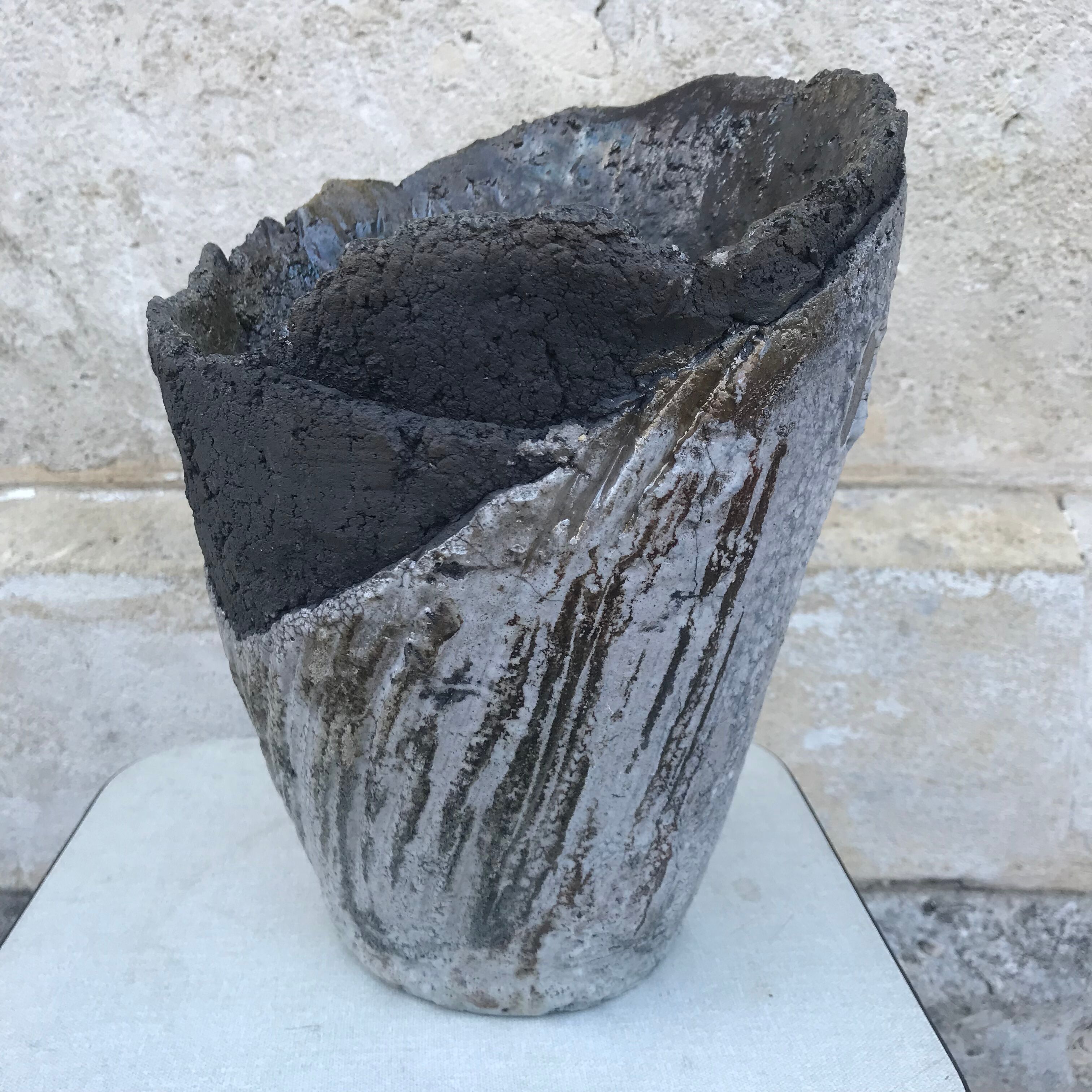 Pot de fleurs Raku