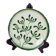 Badonviller plate with a guilloche pattern, green slipware.