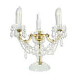 Lampe de table en verre cristal du milieu du siècle par kamenicky Senov, années 1960.