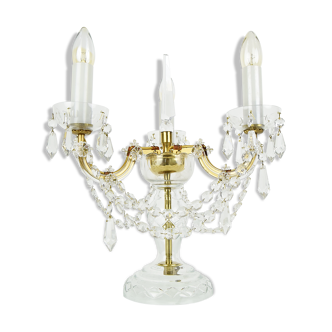 Mid-century Crystal Glass Table Lamp  by kamenicky Senov,1960's.