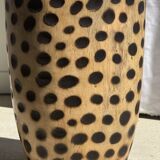 Stool, side table, cylindrical solid mango wood end table.