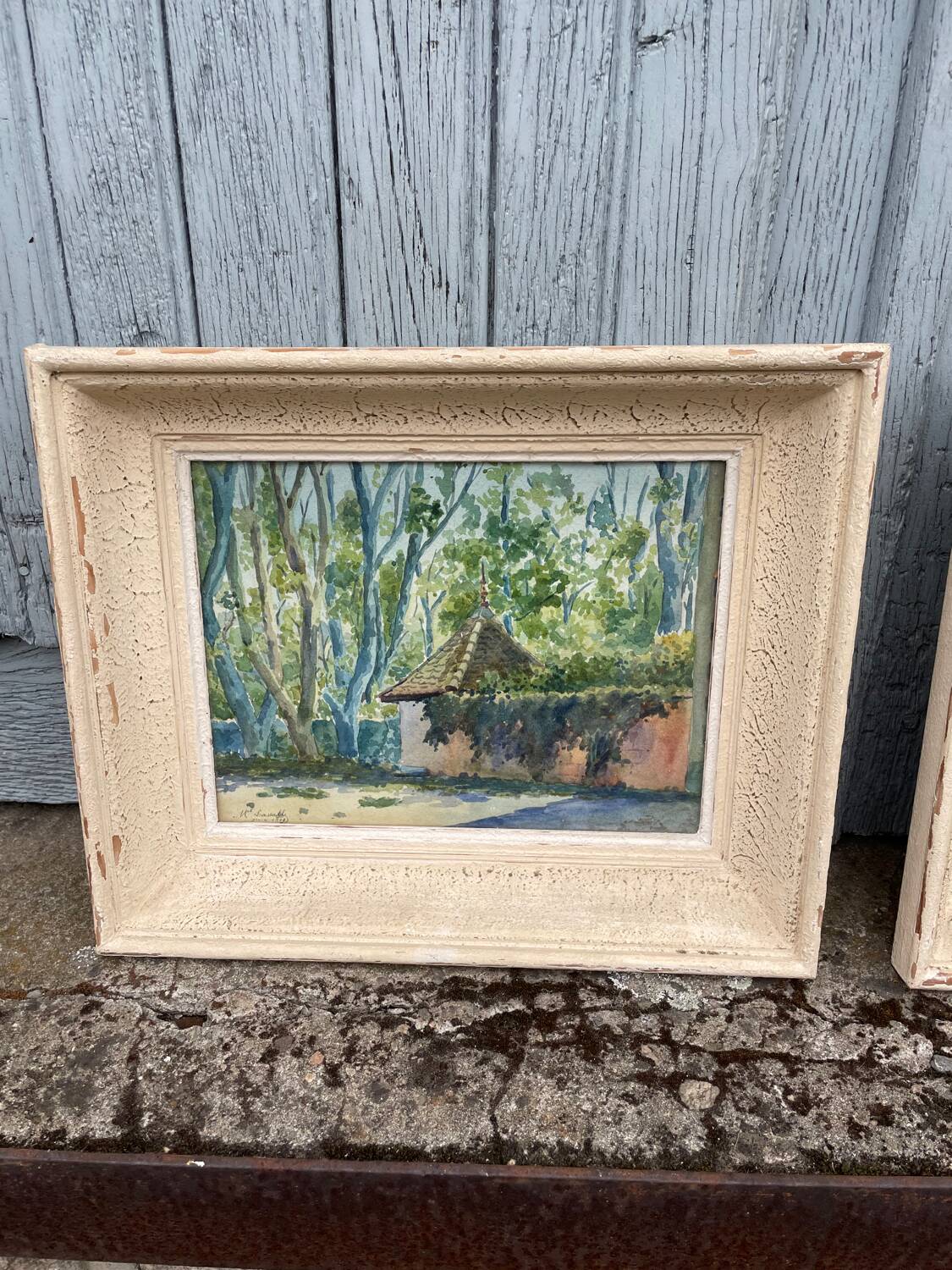 Two old watercolours of nature