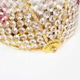 Gilt brass and crystal glass 'basket' wall light by Palwa, Germany 1960s