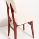 Beech wood armchair in cherry colour with cream boucle fabric - 20th century, Europe, 1960.