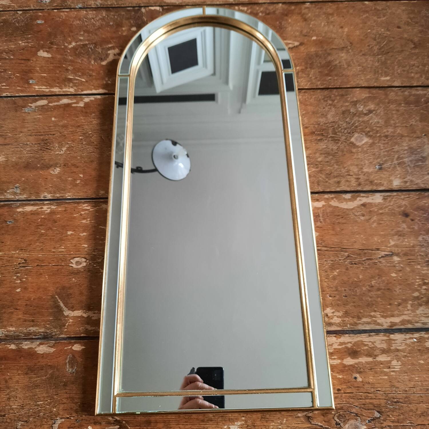 Miroir arcade à pare-closes design Deknudt 1980