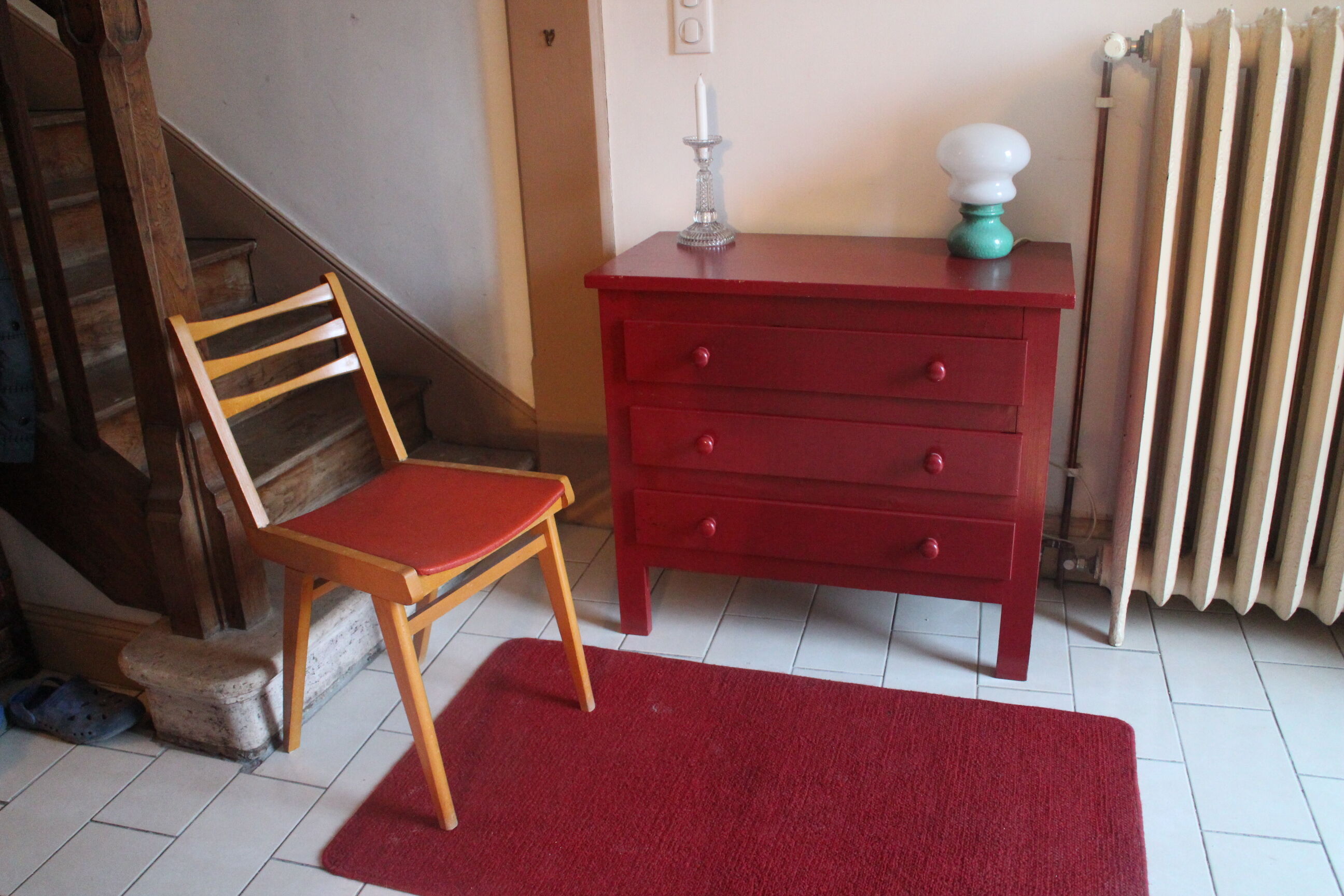 Red chest of drawers