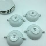 4 broth bowls in taraud limoges porcelain.