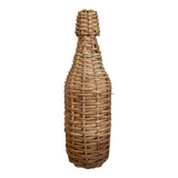 Bouteille en verre et rotin vintage
