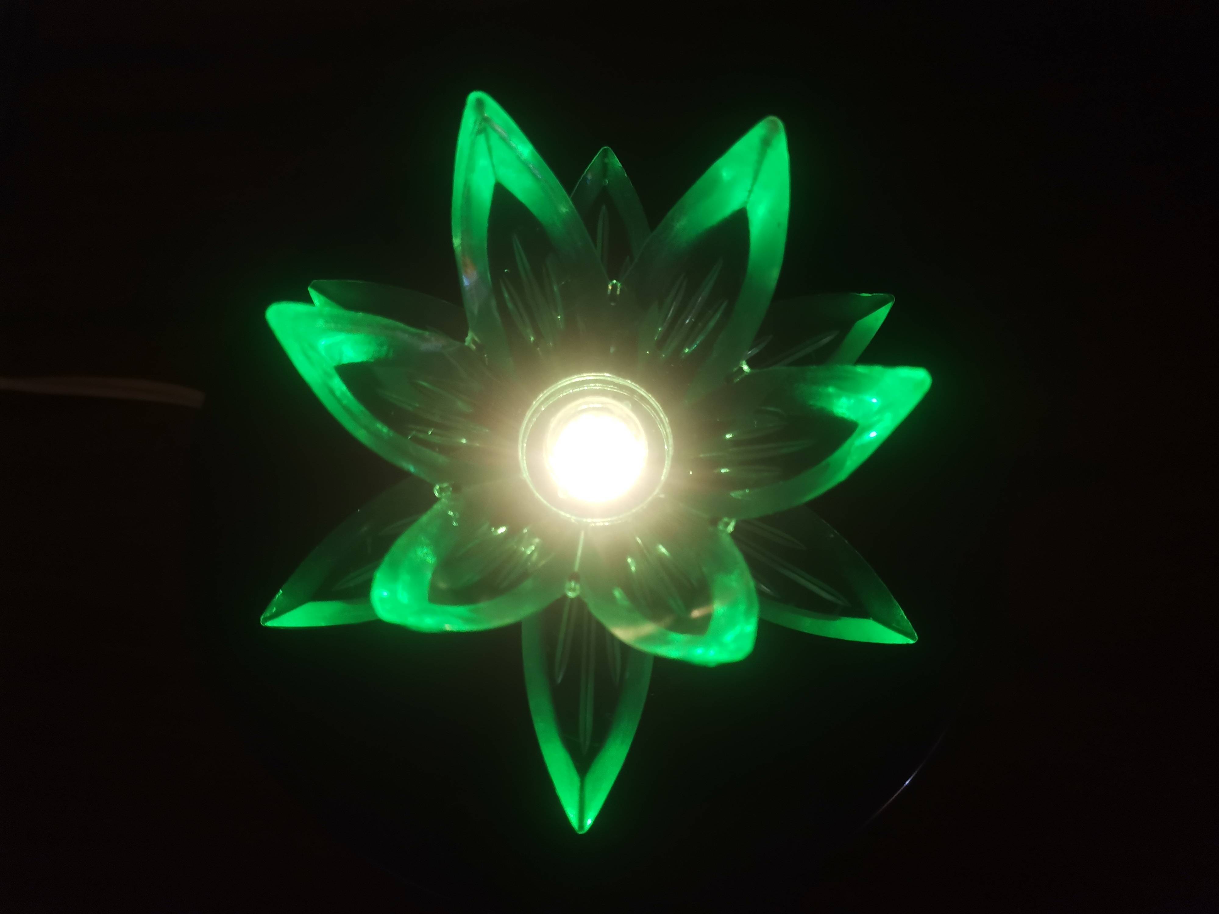Green Water Lily Lotus Flower Night Light Lamp, Eastern Europe