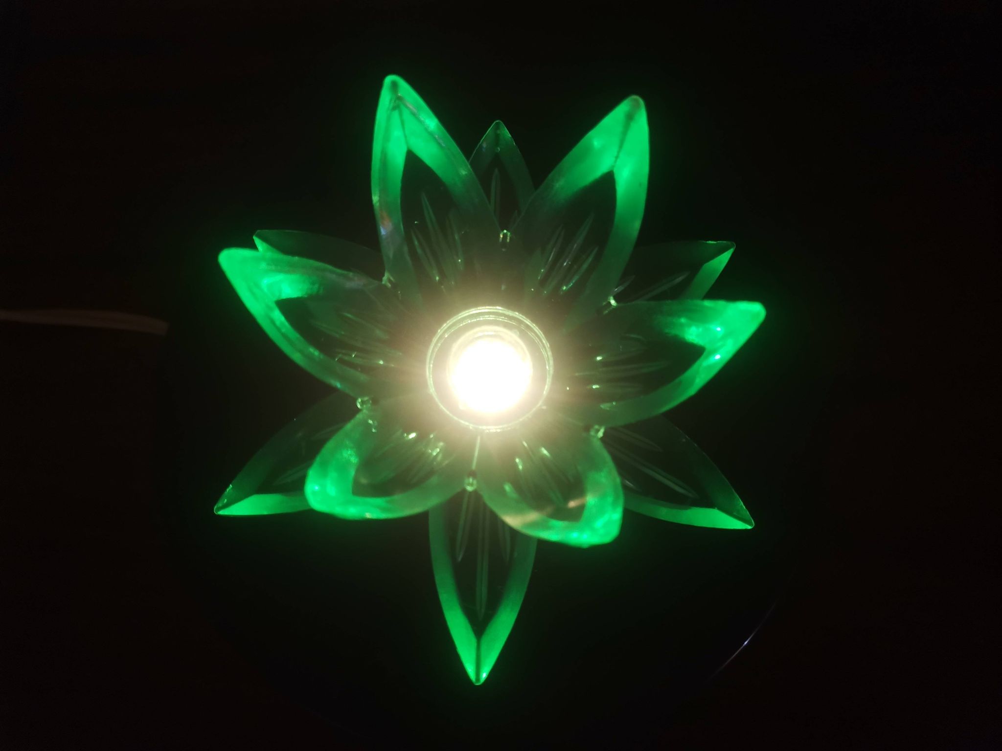 Lampe de nuit fleur de lotus nénuphar vert, Europe de l'Est