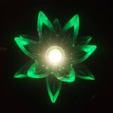 Lampe de nuit en forme de fleur de nénuphar vert, Europe de l'Est
