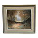 Mid Century Oil on Canvas "Autumn Forest Road" by E. Sjöborg