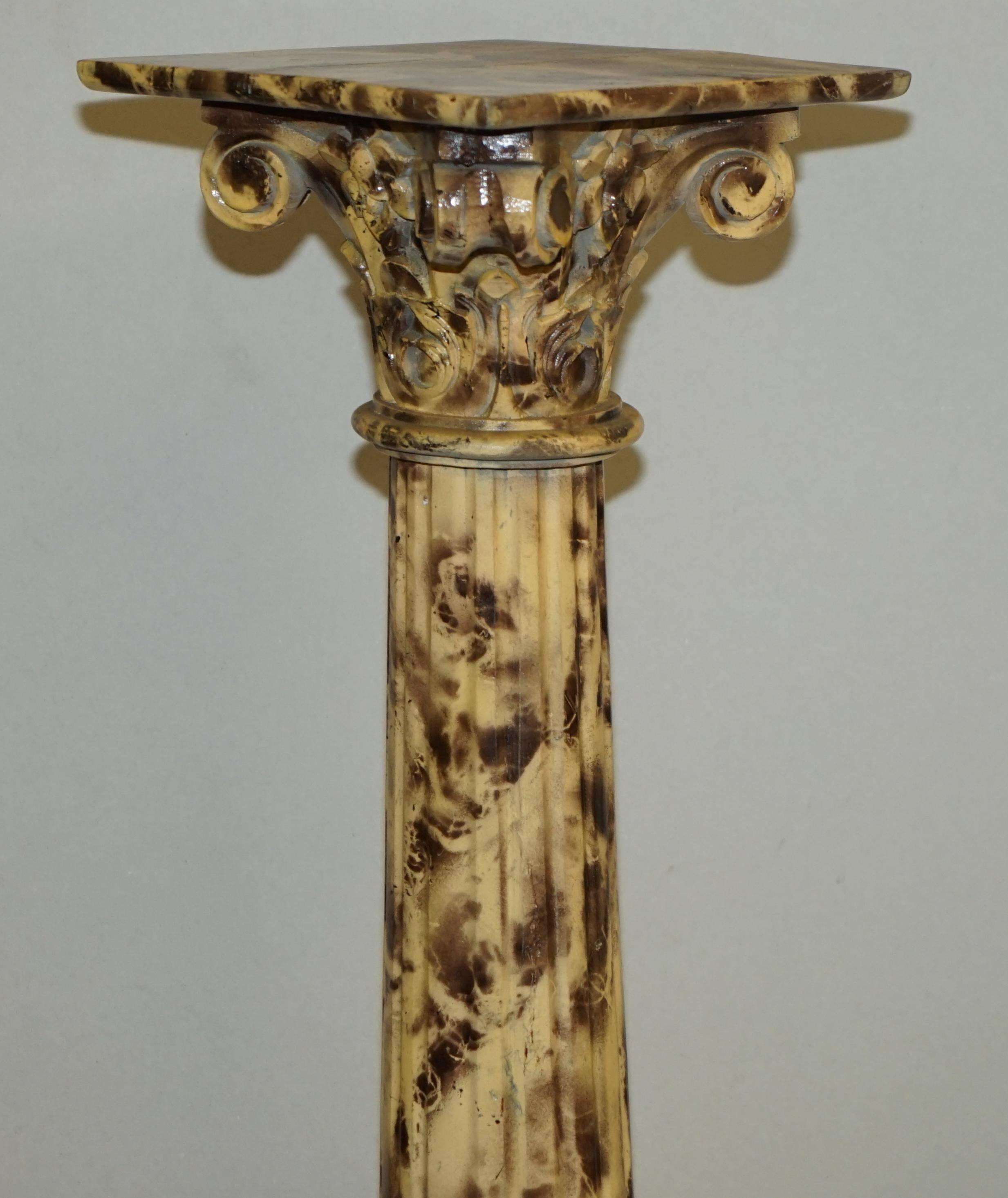 Pair of hand-carved Corinthian pillar bases