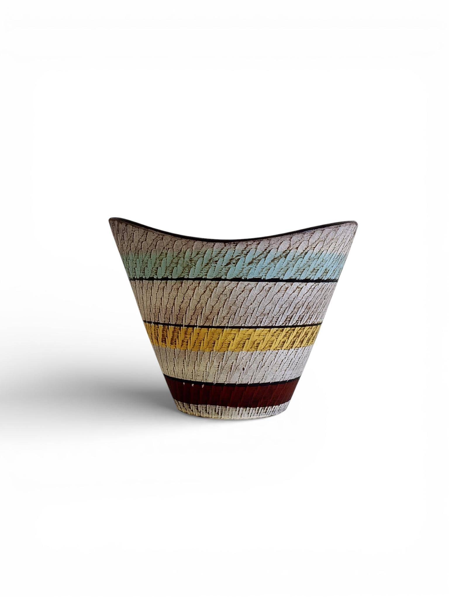 Dümler & Breiden Ceramic Bowl, Sgraffito Décor, West Germany, 1950s