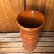 Old soulaines vase france ceramic brown & orange vintage #a393