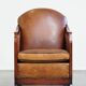 Unique, stately, comfortable sheepskin Art Deco design armchair