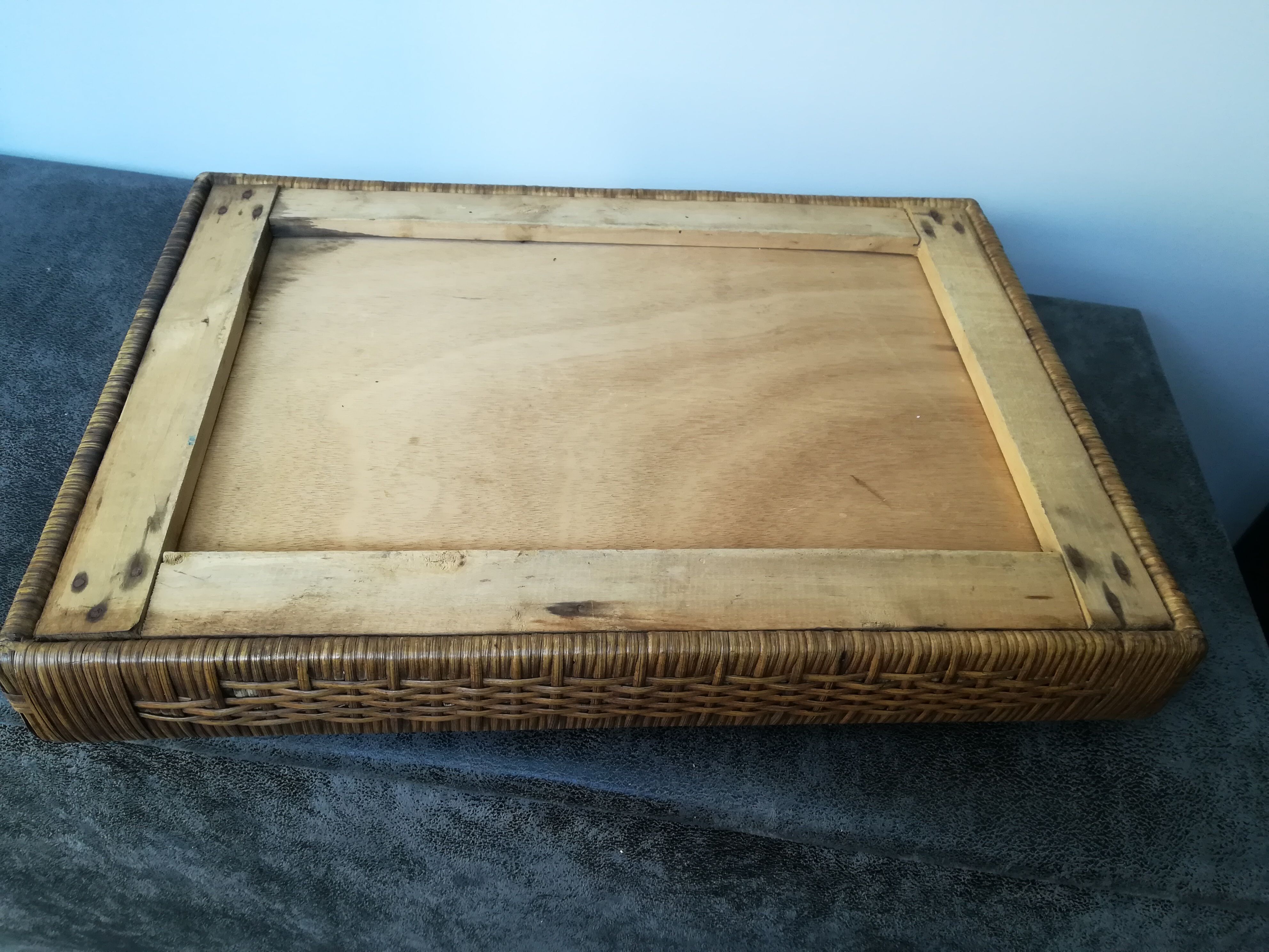 Vintage wicker tray
