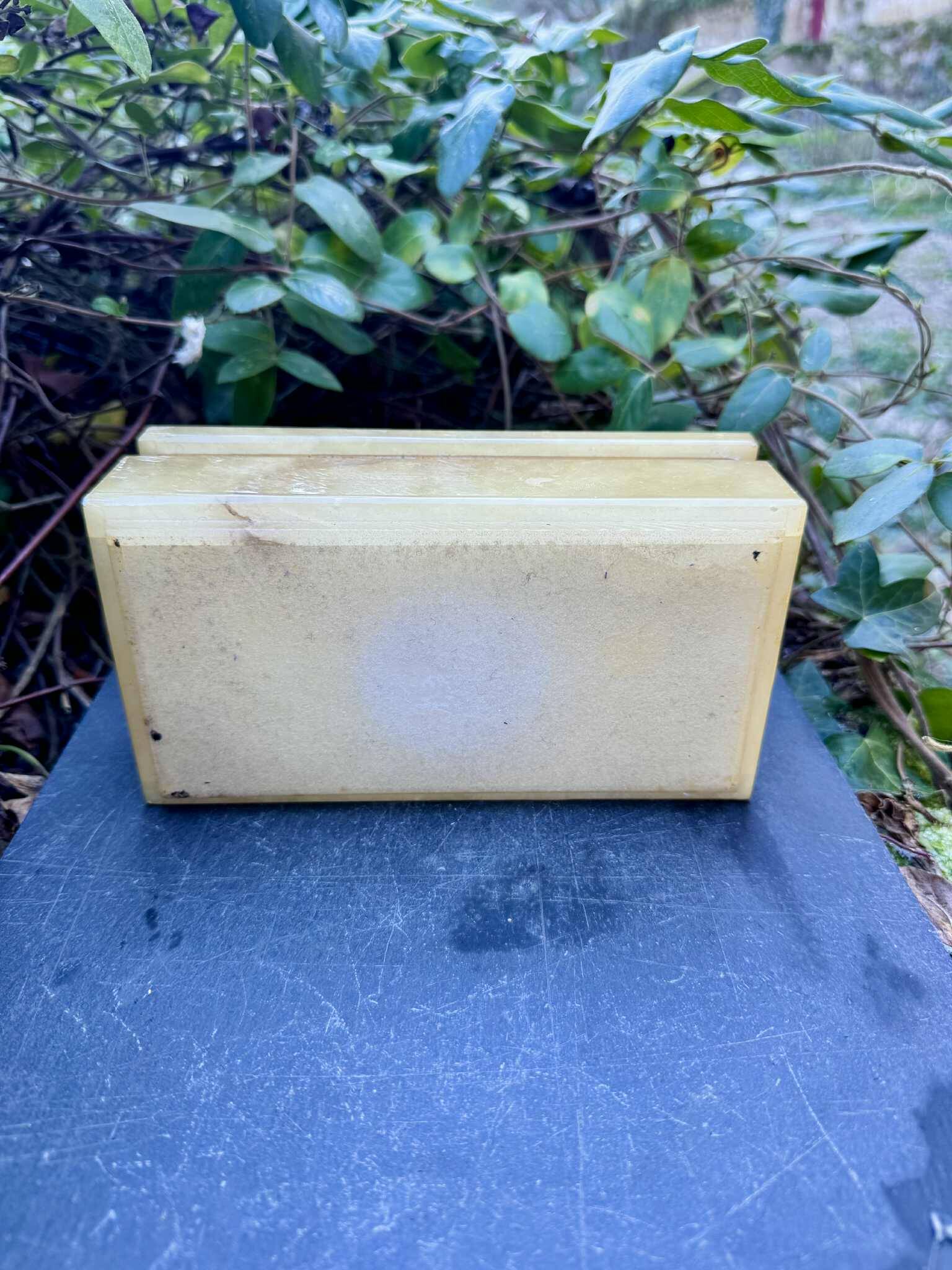 Large onyx trinket box from the 1960s, vintage Italy.