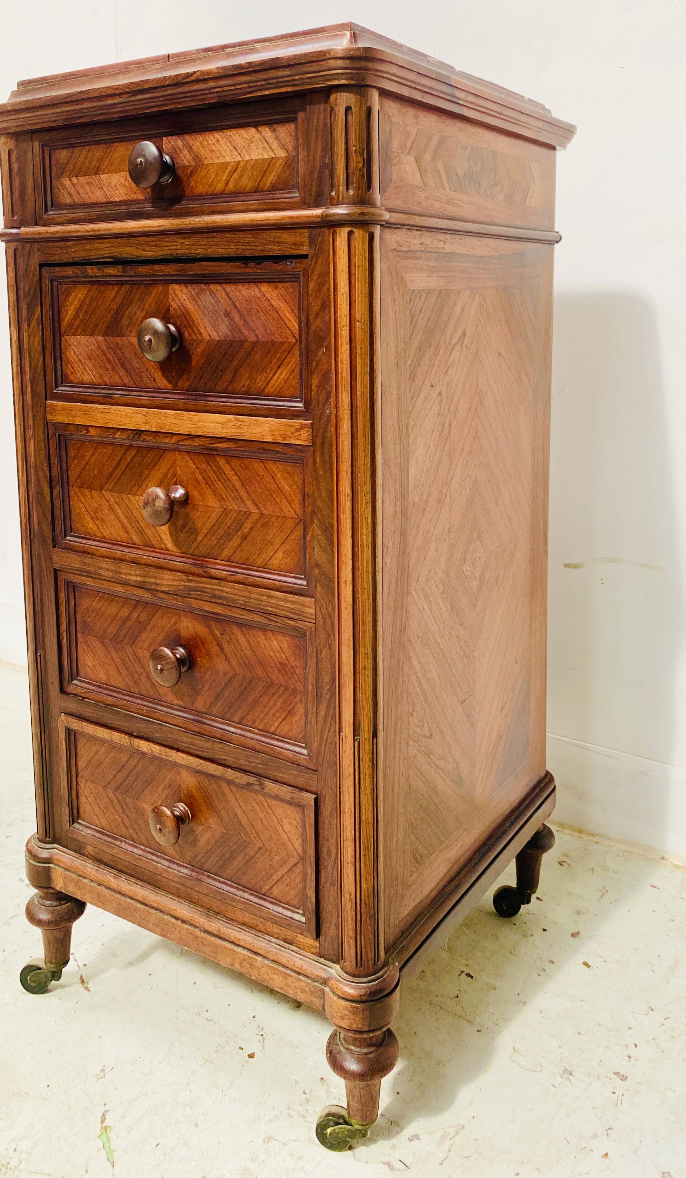 Napoleon III rosewood bedside table, 19th century
