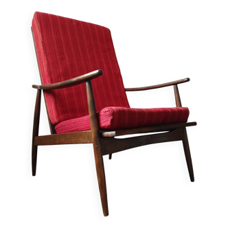 Scandinavian "boomerang" armchair, circa 1960