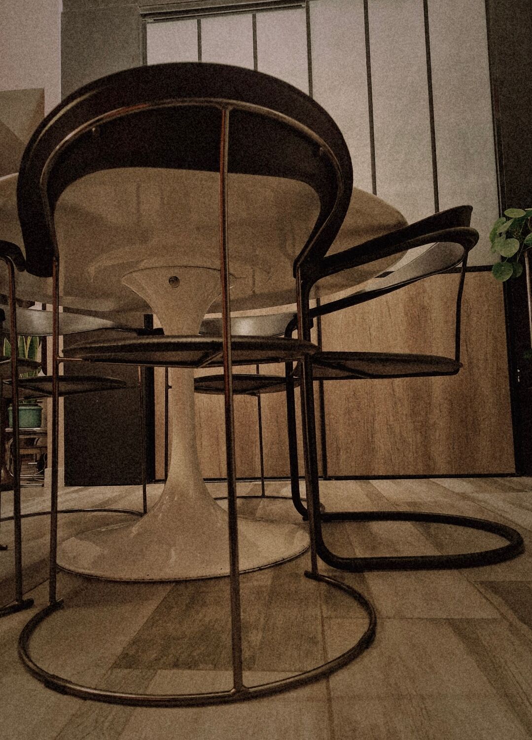 Set of 5 Leather Chairs, Canasta by Arrben Italy Vintage 1980