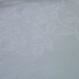 Monogrammée white damask cotton tablecloth PM 1.52 X 2.36 M