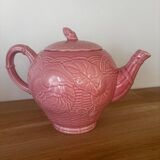Pink floral slip teapot