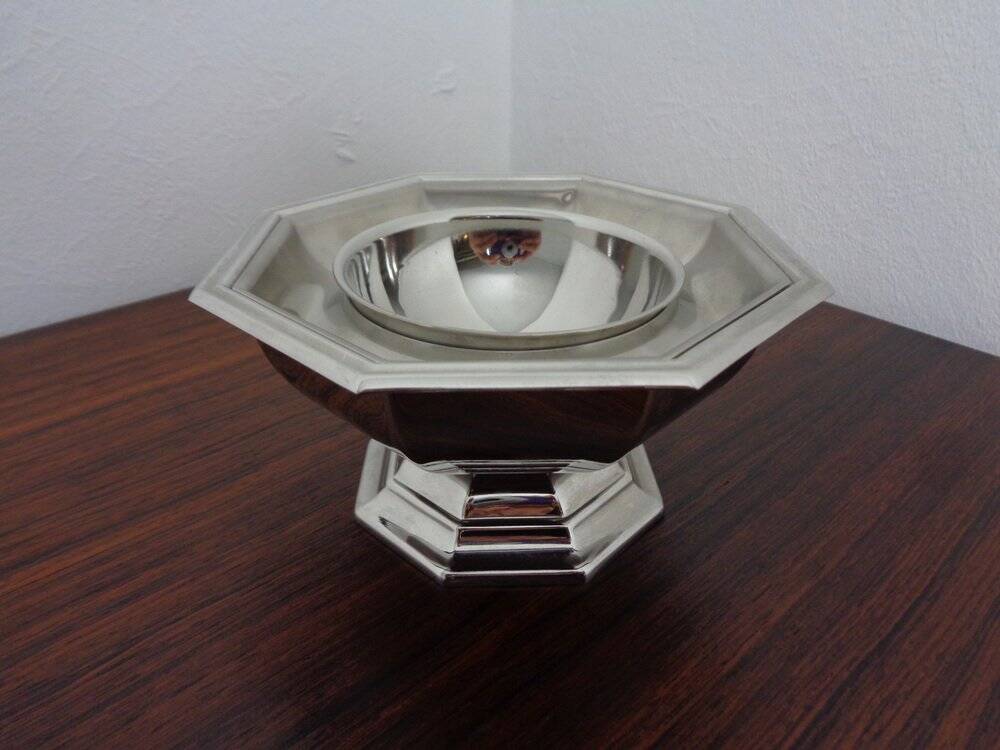 French stainless steel caviar bowl by Jean Couzon, 1970s