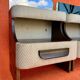 SET OF 2 VINTAGE 1970S NIGHTSTANDS/SOFA ENDS IN WOOD AND FABRIC