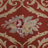 Traditional Red Wool Needlepoint Rug Handwoven Area Rug 91x152cm