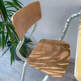 Vintage 1960s school desk – Antique wooden and metal aqua green desk – Retro school furniture – Vintage children's desk