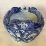 Chinese blue white fish planter
