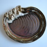 Flamed stoneware dish