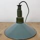 Industrial Petrol Enamel Military Pendant Lamp with Cast Aluminium Top