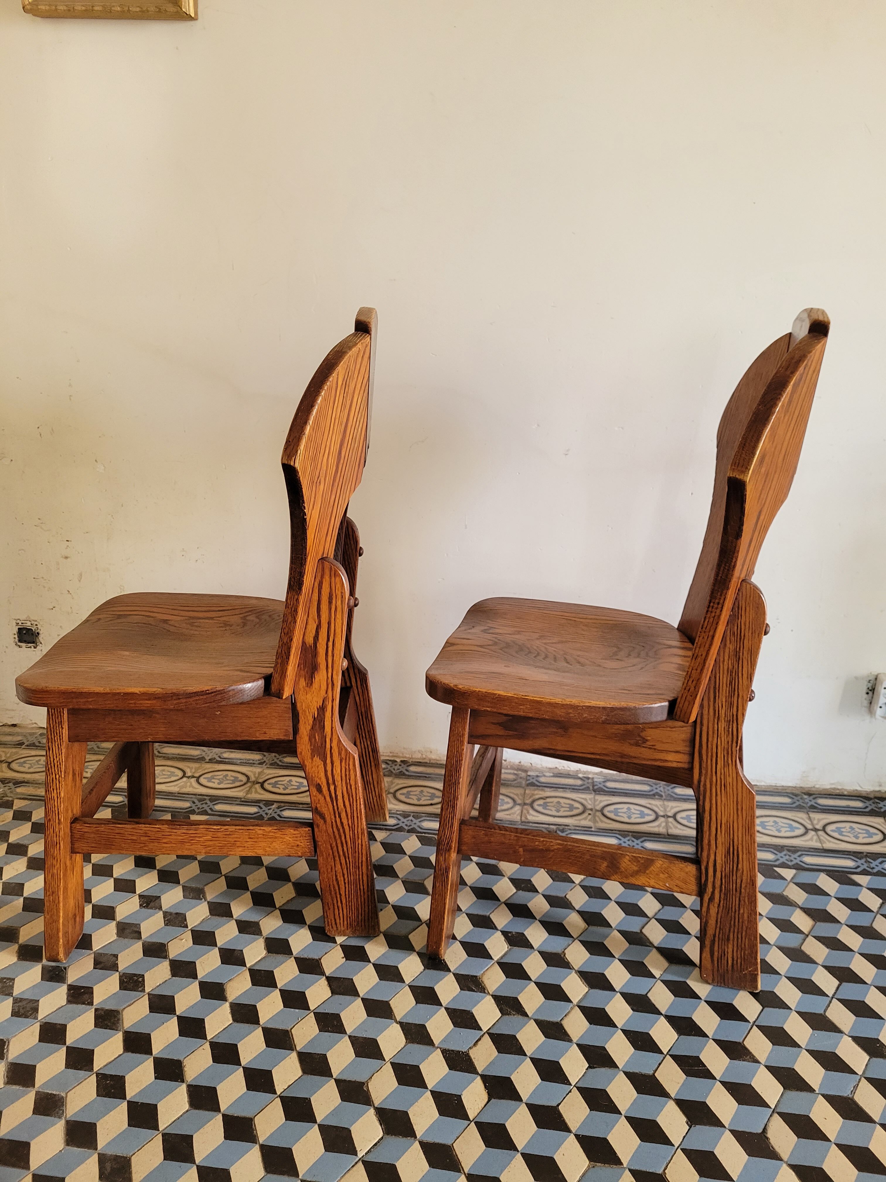 Pair of brutalist chairs