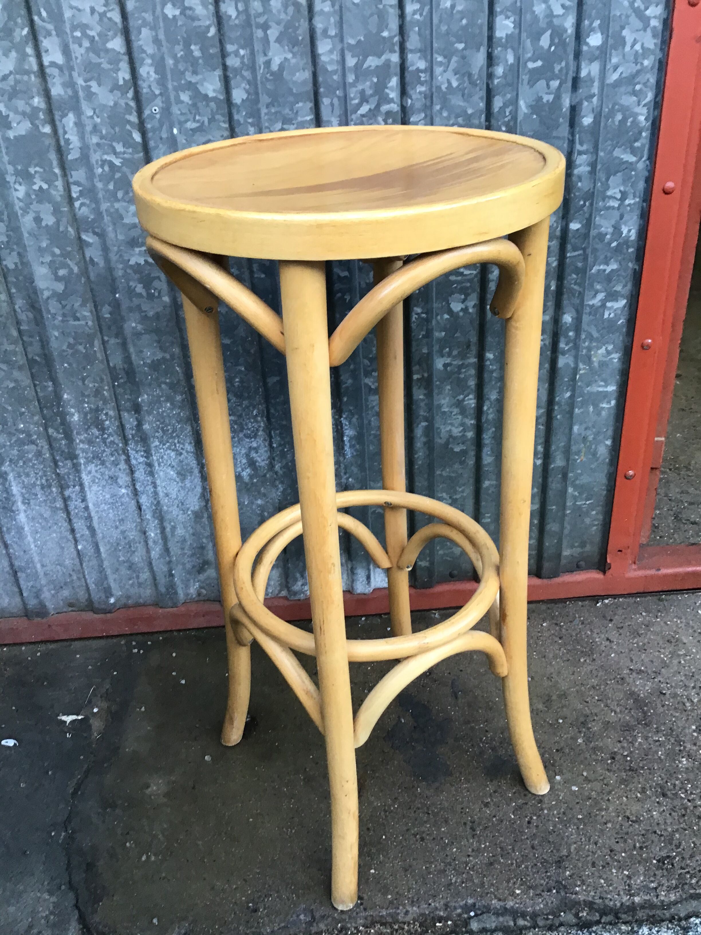 Curved wooden bar stool 1950