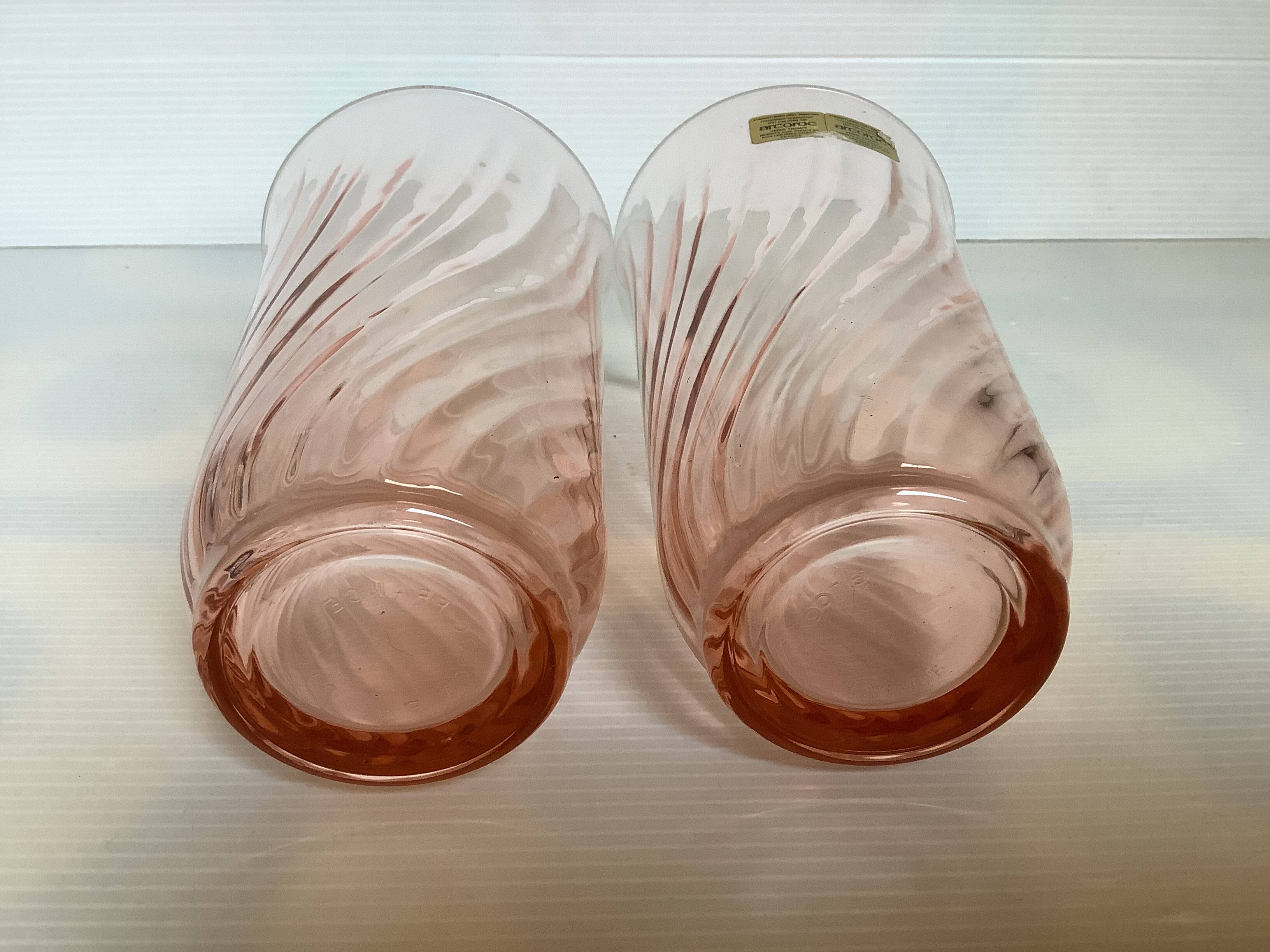 Pair of Arcoroc Rosaline vases