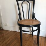 Bistro chair in wood and canework