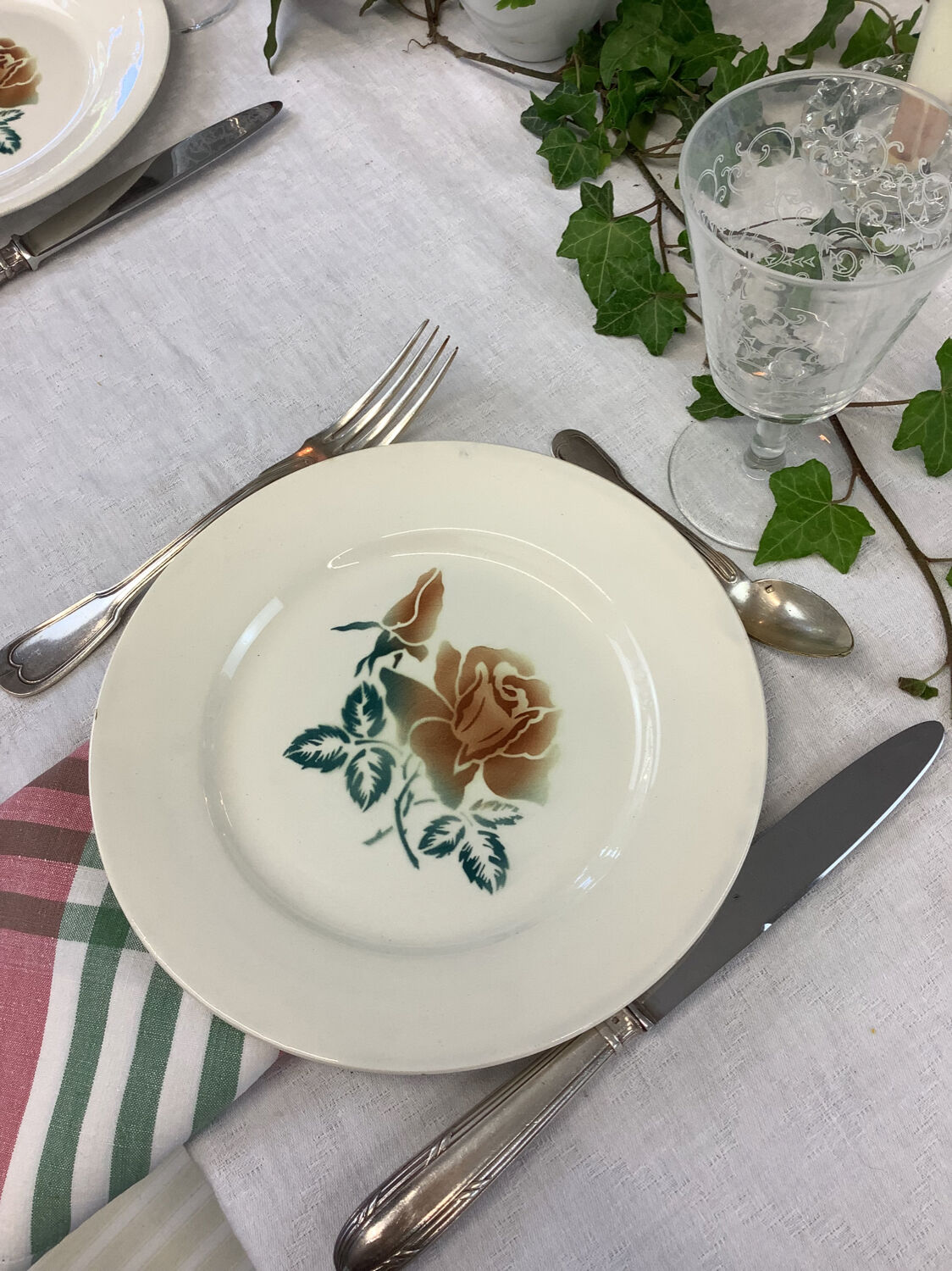 6 old flat plates made in France Digoin