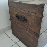 Old waxed wooden trunk 19th century