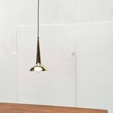 Danish mid-century brass cone pendant lamps, 1950s, set of 2.