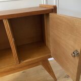 Vintage bedside table, 60s Scandinavian style compass feet